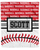 Custom Baseball Zoom Blanket with personalized design, soft Minky fabric, and white back, available in 30x40 and 50x60 sizes.