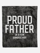 Custom Proud Father Blanket with soft minky fabric, printed design, white back