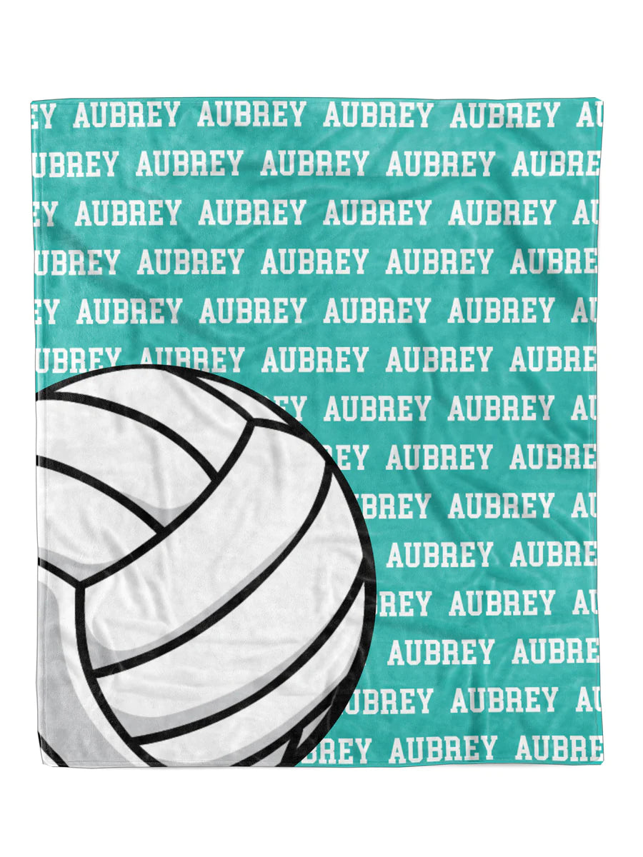 Volleyball Name Custom Minky Blanket - Personalized Design, 30x40 & 50x60 Sizes