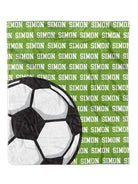 Custom Soccer Name Minky Blanket - Personalized design, available in two sizes (30x40 and 50x60). Pre-order with custom printing.