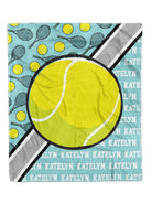 Custom Tennis Action Minky Blanket - Personalized Design, 30x40 & 50x60 Sizes