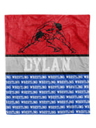 Wrestling Split Custom Minky Blanket - Personalized Design, 30x40 & 50x60 Sizes